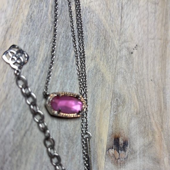 Kendra Scott Silver Necklace with Pink Pendant - Picture 5 of 8